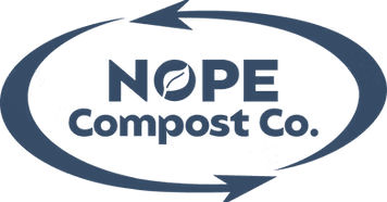 NOPE Compost Co. logo with circular blue arrows surrounding the company name.